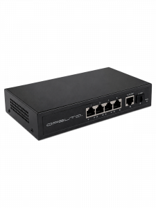 Коммутатор PoE (свитч) на 4 порта PoE 1000 Мб/с (802.3af/at) + 1 Ethernet Uplink порт + 1 SFP порт Орбита OT-VNP43